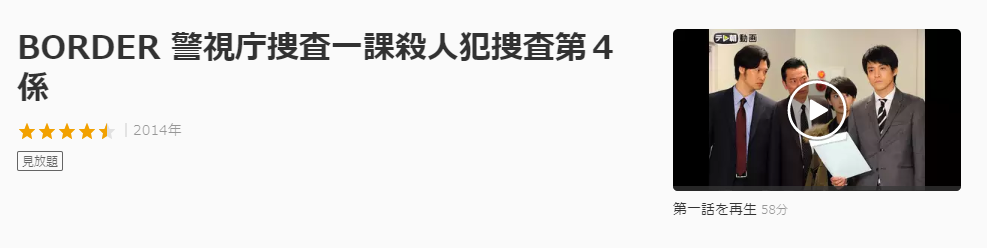 ドラマ Border警視庁捜査一課殺人犯捜査第４係の動画を無料で見れる動画配信まとめ ドラマの森 最新無料動画まとめ