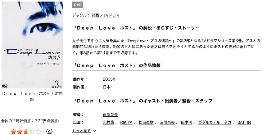 ドラマ Deep Love ホストの動画を無料で見れる動画配信まとめ ドラマの森 最新無料動画まとめ