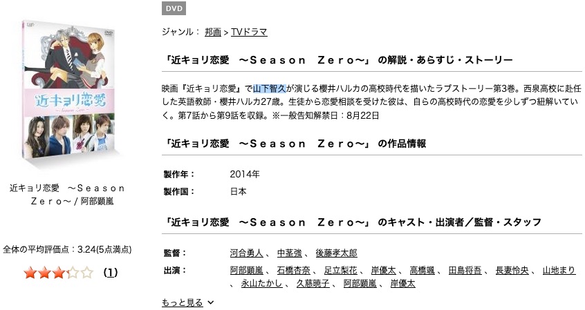 ドラマ 近キョリ恋愛 Season Zero の動画を全話無料で見れる動画配信まとめ ドラマの森 最新無料動画まとめ