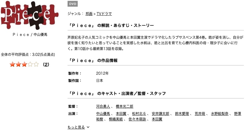 ドラマ Piece ピース の動画を全話無料で見れる動画配信まとめ ドラマの森 最新無料動画まとめ